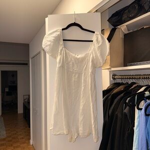 Pacsun White Cream Puff Sleeve Romper